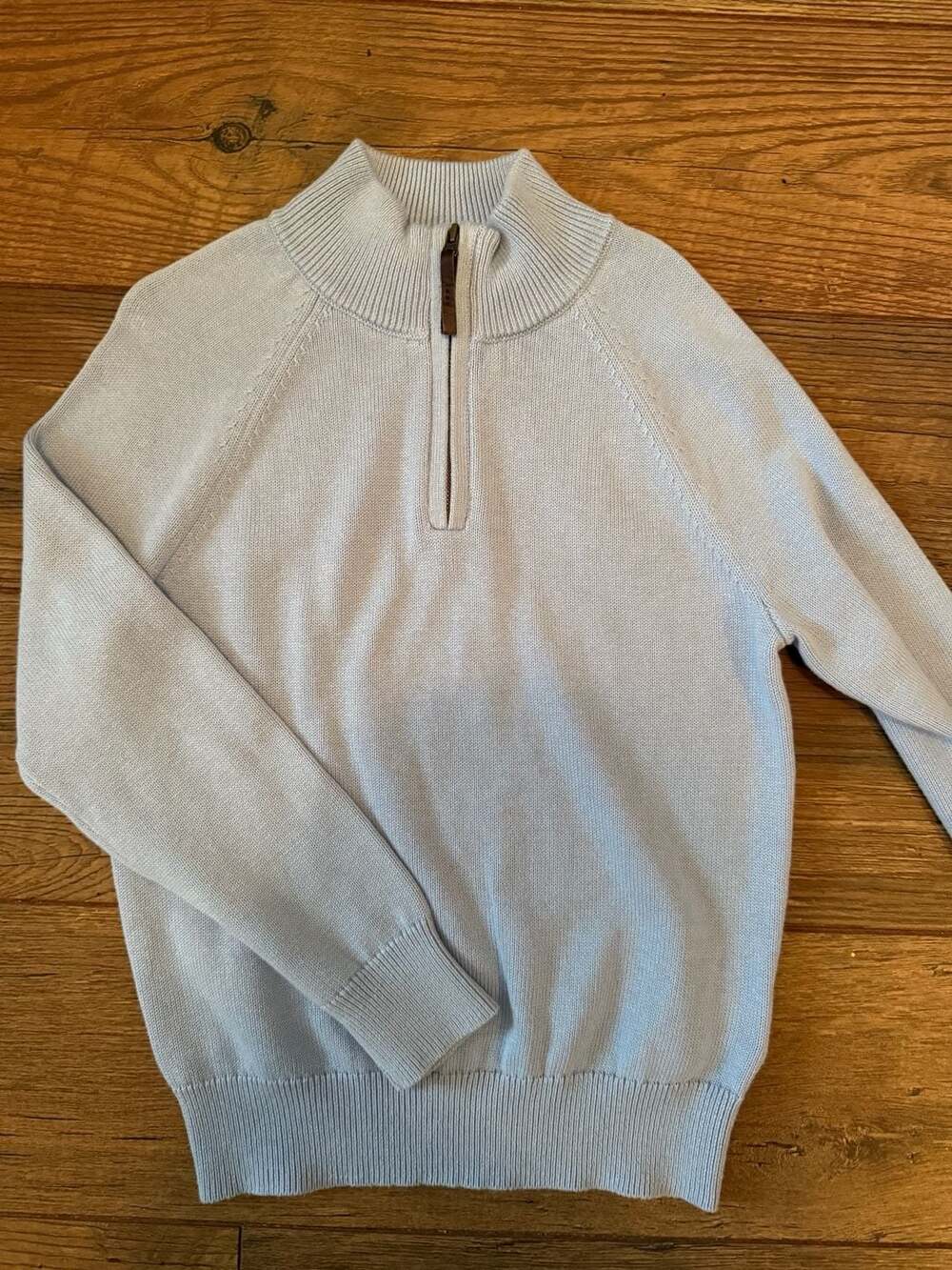 Crewcuts Boys Light Blue Cotton Quarter-Zip Pullover Sweater
